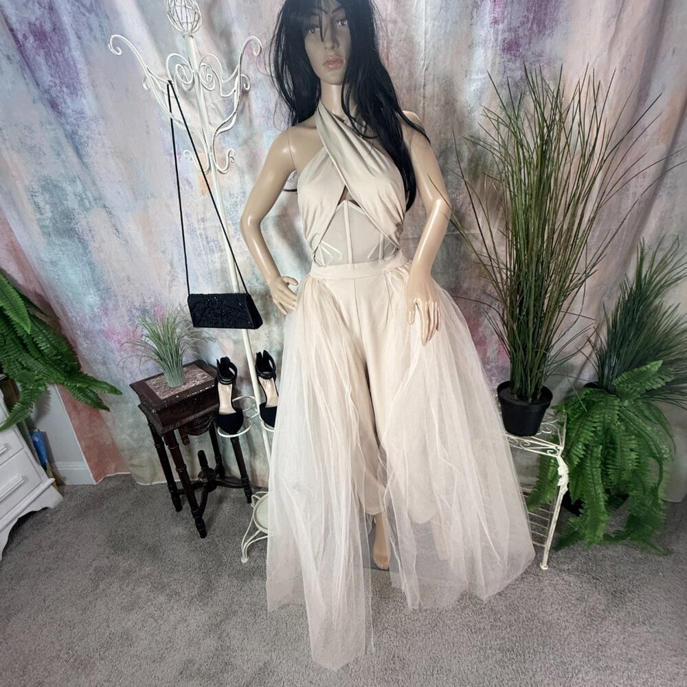 New📌 Blithe Perfect For Any Occasion Effortless Elegance Jumpsuit w Tulle Skirt